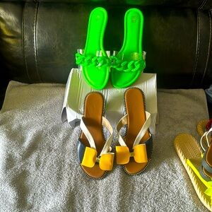 Summer sandals, one pair worn once next pair never worn before